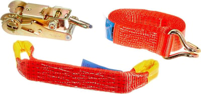 Bandentransportbeveiliging - Wielspanband - Veilig Auto Transport - Met Drukratel - 3.5 Meter - Oranje