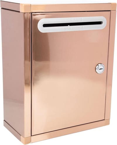 Afsluitbare Brievenbus - Wandmontage Box - Post Veilig Opslaan - Roestbestendig RVS - 27 x 21 x 11 cm - Zilverkleurig