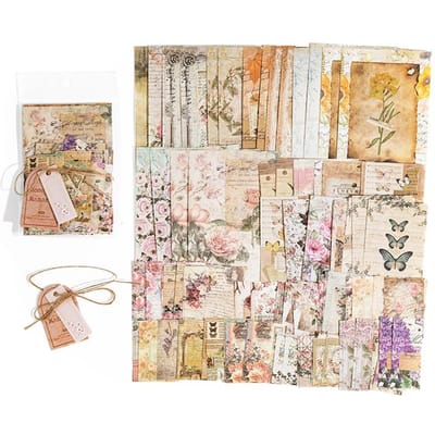 100 stuks/pak Decor Scrapbook Vintage Materialen Papier Combo Kit DIY Junk Journal Collage Fotoalbum Retro Achtergrondpapier beige