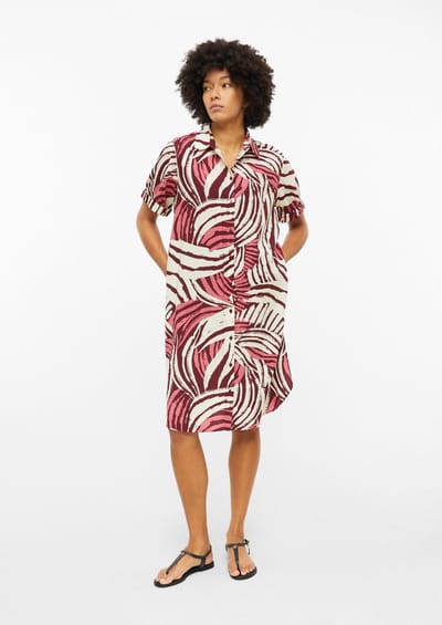 Vloeiende jurk in gemengde viscose met smockdetails en plooien dames s.Oliver