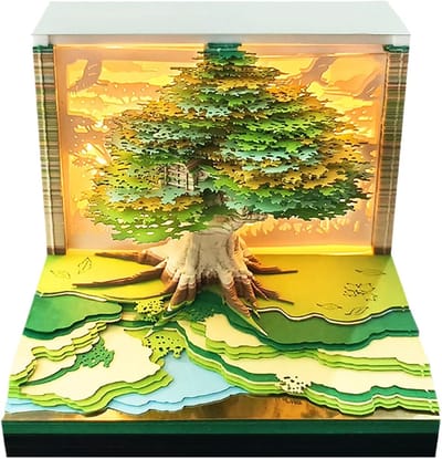 3D Kalender Natuur - Scheurkalender Memo - Bureau Organisatie - Papier Sculptuur Design - 85x85x67cm
