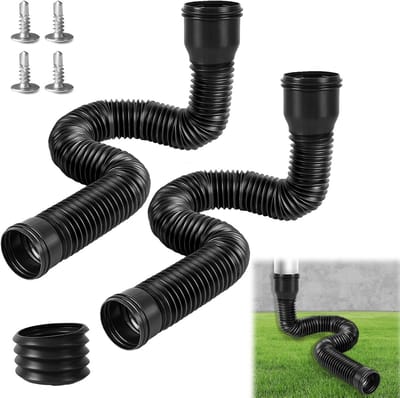 2x Flexibele Dakgootverlenging voor Regenpijp (Rond Ø80/100mm) - Verlengbaar 47-150 cm