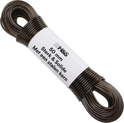 Extra sterke waslijn - 50 meter lange PVC wasdraad met stalen kern - Drooglijn voor buiten - Ø 4 mm