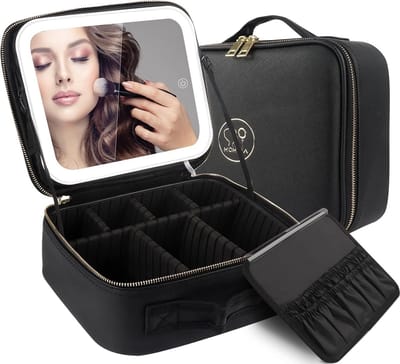 Schminktasche met Spiegel en Licht voor Reizen