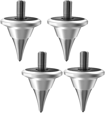 Luidspreker Isolatie Spikes - Demper Kegel Voeten - Hifi Audio Optimalisatie - Trillingsabsorberend Roestvrijstaal - M8 Schroefdraad - Zilver