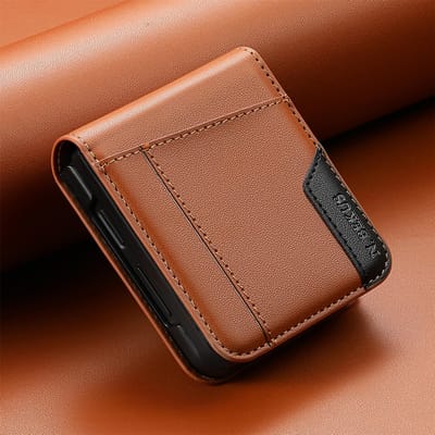 Flip Leren Telefoonhoesje Voor Samsung Galaxy Z Flip 7 FE 6 5 4 3 5G Flip7 Flip6 Portemonnee Kaarthouder Telefoontas Boekhoesje Etui Samsung Z FLip 7