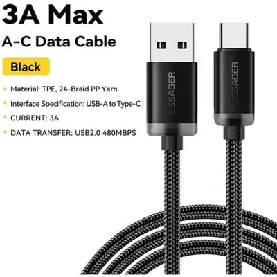 Essager 3A USB Type C Kabel voor iPhone 15 Plus Huawei Mate60 P60 Snelle Oplaadkabel USB-C Oplader Gegevenskabel voor Xiaomi Samsung