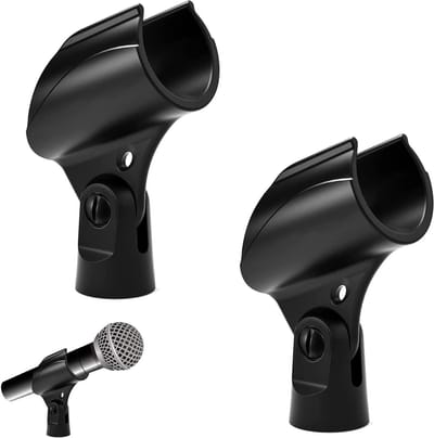 Universele microfoonhouder - live spraak podcasts - conferenties - podiumbijeenkomsten - houder voor microfoonclip - 2 stuks