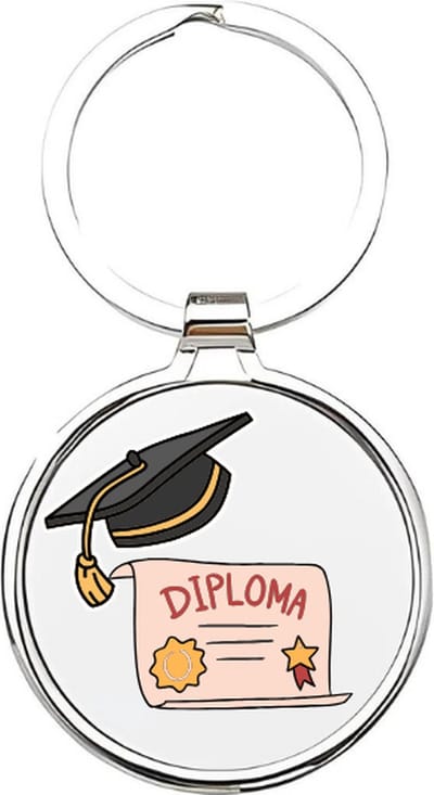 Akyol - gefeliciteerd met je diploma Sleutelhanger - Diploma - geslaagden - geslaagde - diploma - diploma uitreiking - certificaat behaald - gefeliciteerd met je diploma - afgestudeerd - 4 x 7,5 CM