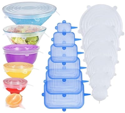 VT Goods - Silicone Lids - Herbruikbaar - Stretchy - Transparant - Diverse Maten - Geschikt voor Glazen en Schalen