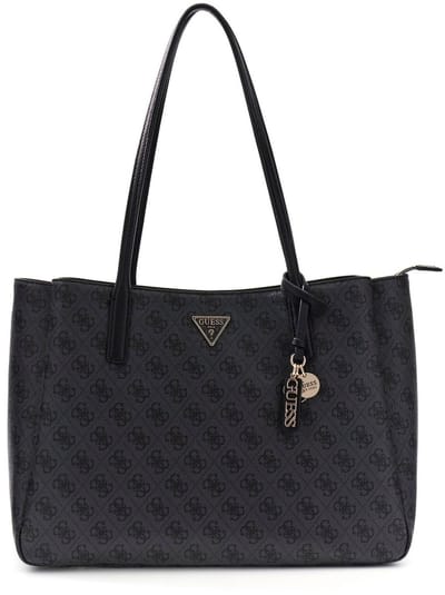 GUESS schoudertas business tas met laptopvak Noelle II Tech Tote Coal Logo donkergrijs