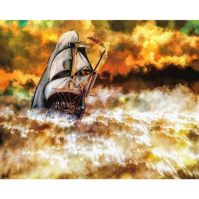 Diamant schilderij zeilboot volledige boor strass kruissteek diamant borduurwerk ambachten Kerstmis 20X30CM black