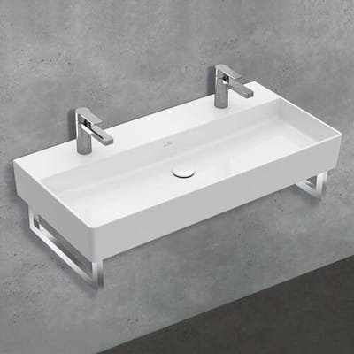 Villeroy & Boch Memento 2.0 washbasin 100 cm with 2 tap holes, without overflow 4A22A101