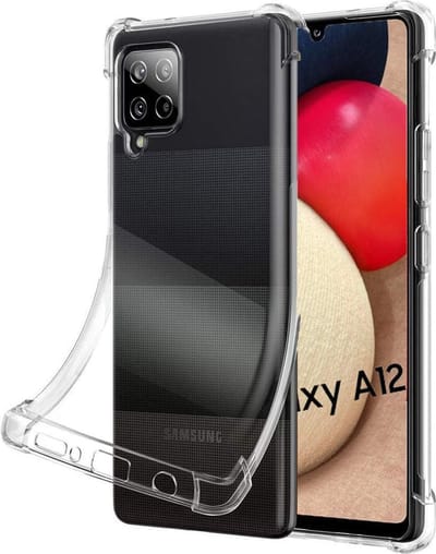 Shockproof Hoesje Geschikt voor: Samsung Galaxy A12 - Anti -Shock Silicone - Transparant