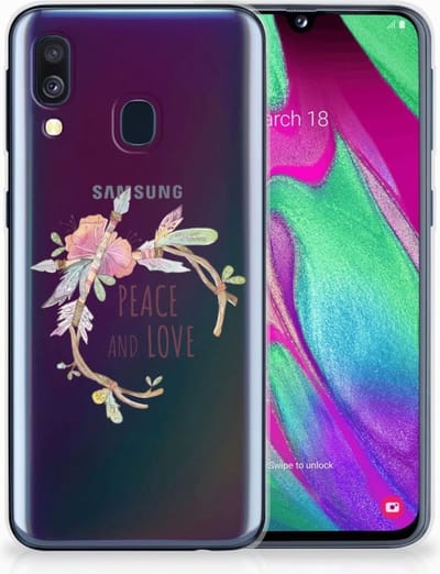 Samsung Galaxy A40 Telefoonhoesje met Naam Boho Text