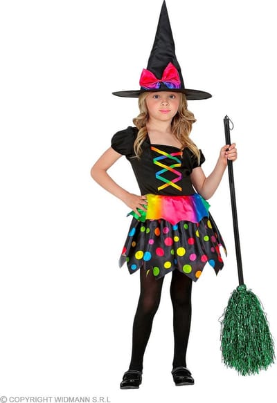 Kleurrijke heksenjurk kinderen
