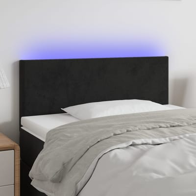 vidaXL - Hoofdbord - LED - 90x5x78/88 - cm - fluweel - zwart