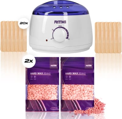 Wax Ontharingsapparaat - Wax Ontharing Set - Wax ontharen - Wit - 200 gram Waxbonen - 20x Spatels - Waxverwarmer