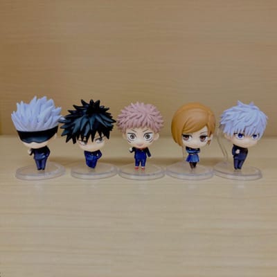5 stuks/set Anime Jujutsu Kaisen Figuren Q Versie Gojo Satoru Itadori Yuji Kugisaki PVC Actiefiguur Verzameling Model Cadeaus brown