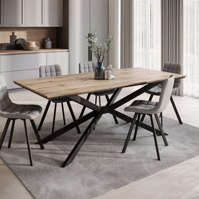 Meubella - Eetkamertafel Faithley - Eiken - 190 cm