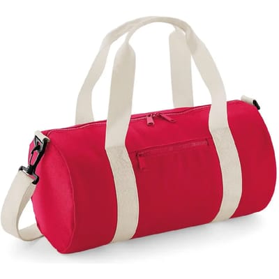 BagBase Mini Barrel Bag BG140S - CLASSIC RED/OFF WHITE - 40 x 20 x 20 cm