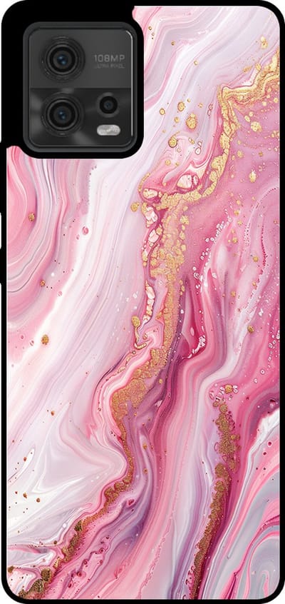 Smartphonica Telefoonhoesje Geschikt voor Motorola Moto G72 met marmer opdruk - TPU backcover case marble design - Roze geschikt voor Motorola Moto G72