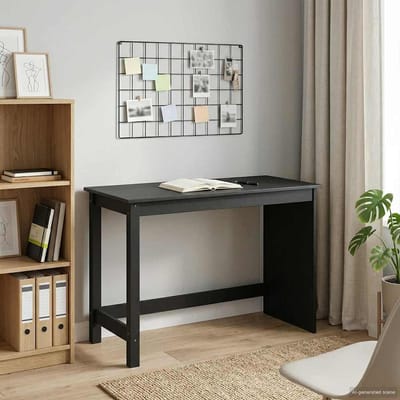 vidaXL - Bureau - Zwart - 112 - x - 50 - x - 75 - cm - Massief - vurenhout