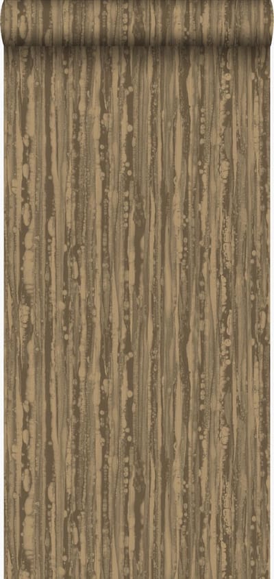 Origin Wallcoverings behang strepen glanzend koper bruin - 53 cm x 10.05 m - 346643