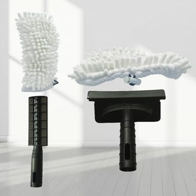Livington Steam Twister Pro Kit - Groot Opzetstuk voor Gevoelige Oppervlakken - Inclusief Raamreiniger - Wasbare Microvezelpads