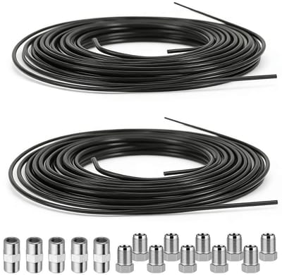 Dailygoods - Set van 2 x 5 m remleiding Ø 4,75 mm staal met 10 schroefverbindingen 5 connectoren M10 x 1 DIN 74 234 conform verkoperde stalen rembuis in assortiment voor Flens F voor auto motorfiets