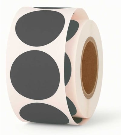 1000x Etiketten Rond Zwarte Stickers 35 mm op Rol - Label Blanco Stickers Gekleurd - Sluitzegel