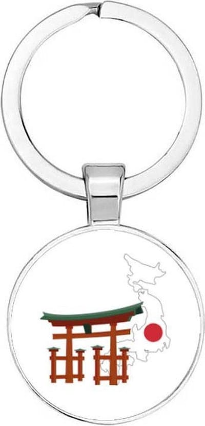 Akyol - Japan sleutelhanger Sleutelhanger - Japan - Cultuurliefhebber - Leuke kado voor iemand die van landen houd - 2,5 x 2,5 CM