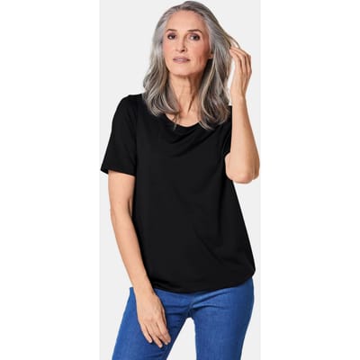 Verzorgd shirt dat mooi in model blijft - zwart - Gr. 38 van Goldner Fashion