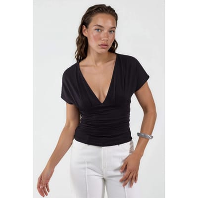 V-hals Blouse met Strikdetails