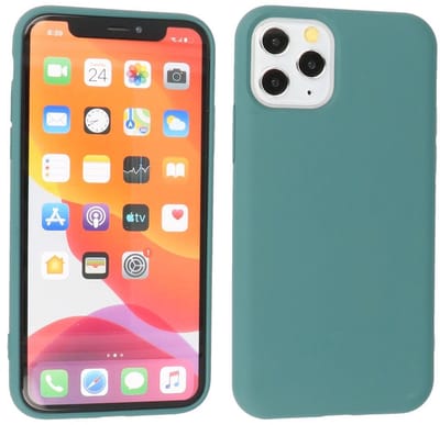 Fashion Backcover Telefoonhoesje - Color Hoesje - Geschikt voor iPhone 11 Pro - Donker Groen