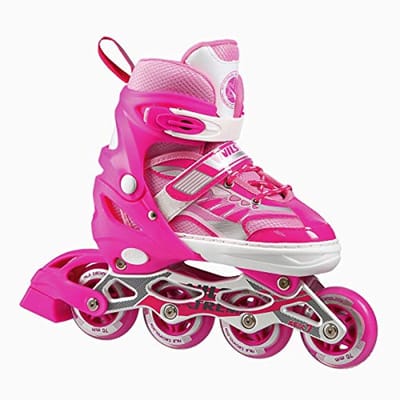 Verstelbare Inline Skates voor Kinderen en Volwassenen - Roze, Maat L