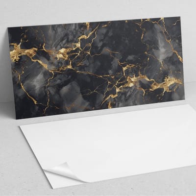 Coloray Wandpanelen Zelfklevend - Elegant marmerpatroon PVC Wandpaneel - 100 cm x 50 cm - Zwart Wandbekleding Zelfklevend - 1 stuk - Texturen Wandpanelen Zelfklevend - Wandbord Keuken - Wandpaneel Badkamer