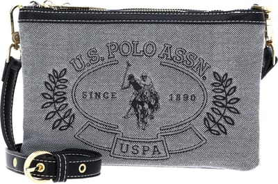 U.S. POLO ASSN. Schoudertas Victoria Double Zip Crossbody Bag Black Zwart