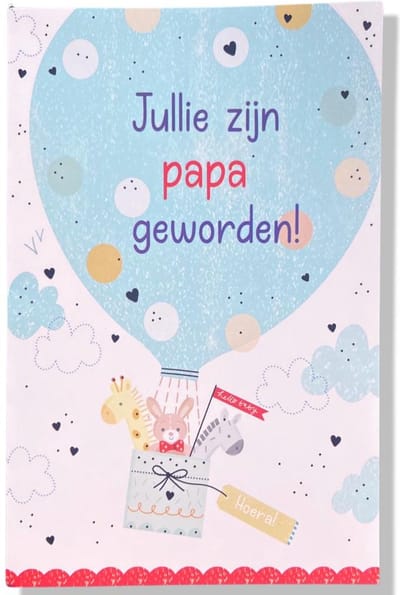 Jullie zijn papa geworden! - Luxe Geboortekaartje - 12x17cm - Gevouwen wenskaart met envelop