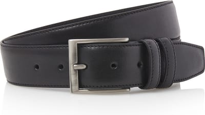Nette Leren pantalon riem - Heren - 4 cm - Zwart - Kostuum - Premium - Echt leer - maat 95 - Totale lengte riem 110 cm