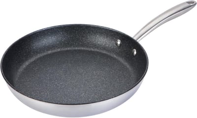 Roestvrijstalen koekenpan 29 cm met antikras en antiaanbaklaag - Geschikt voor inductie, oven en vaatwasmachine