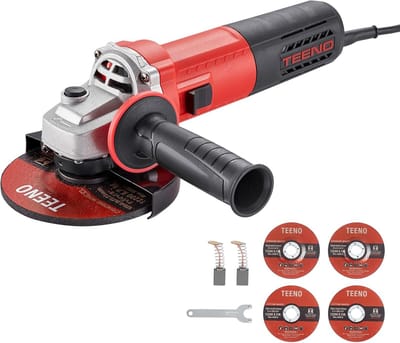Krachtige Haakse Slijper 1000W met 6 Versnellingen en 125mm Schijven