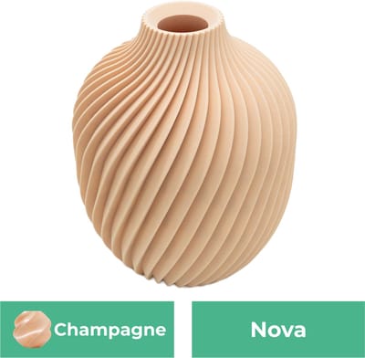 Nova moderne vaas – Decoratieve vaas - Champagne - 3d geprinte vaas – geschikt voor droogbloemen - 20CM