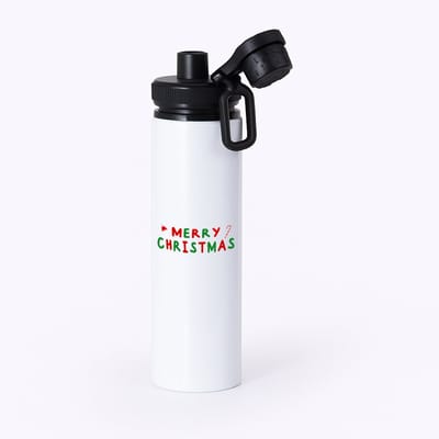 Hacebo® - Kerst merry christmas waterfles met draaidop zwart - Kerstmis - Kerst beker - winter - kerst - christmas - kerst cadeau - water fles - 850ML