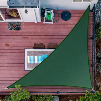 Schaduwdoek Driehoek - Zonnedoek Luifel - Buitenruimte Creëren - Water & Lucht Doorlatend - 2.74m x 2.74m x 3.87m - Groen