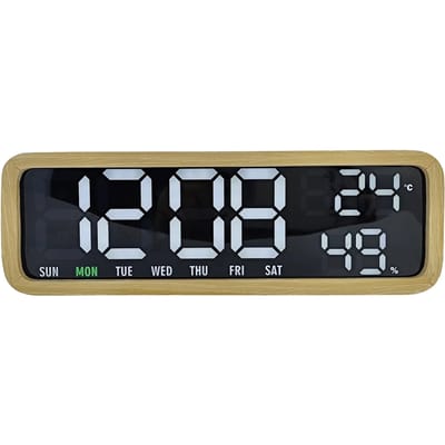 Karlsson Wekker Madera - Wit - 25.5x8.2x4.8cm - Modern - Wekker voor slaapkamer - Wekkers