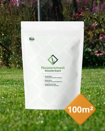 Graszoden Expert Najaarsmest (100m²) | Gazonmest - Kunstmest - Bodemverbeteraar - Graszaad - Kalk - IJzersulfaat