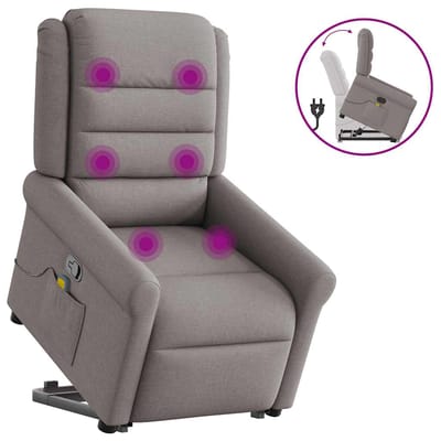 vidaXL - Sta-op-massagestoel - verstelbaar - stof - taupe
