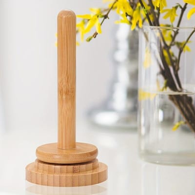 Bamboe Hout Brei & Haak Garenbol Houder - Roterende Spoel met Stevige Basis, Soepel Draaiende Garenbol Winder voor Breinaalden, Haken