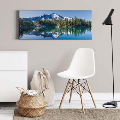 Canvas print DD123208 Mountain A.S. Création 1,0 x 0,4 m Blauw Kantoor Hal/Gang Keuken Slaapkamer Woonkamer
